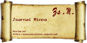Zsarnai Minna névjegykártya